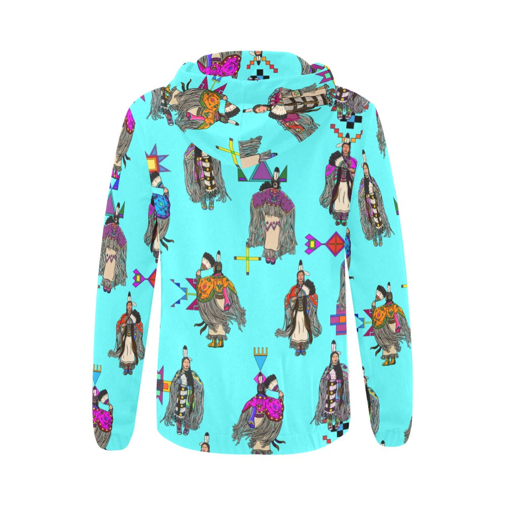 Women's Tradish Dancers Turquoise Full Zip Hoodie for Women