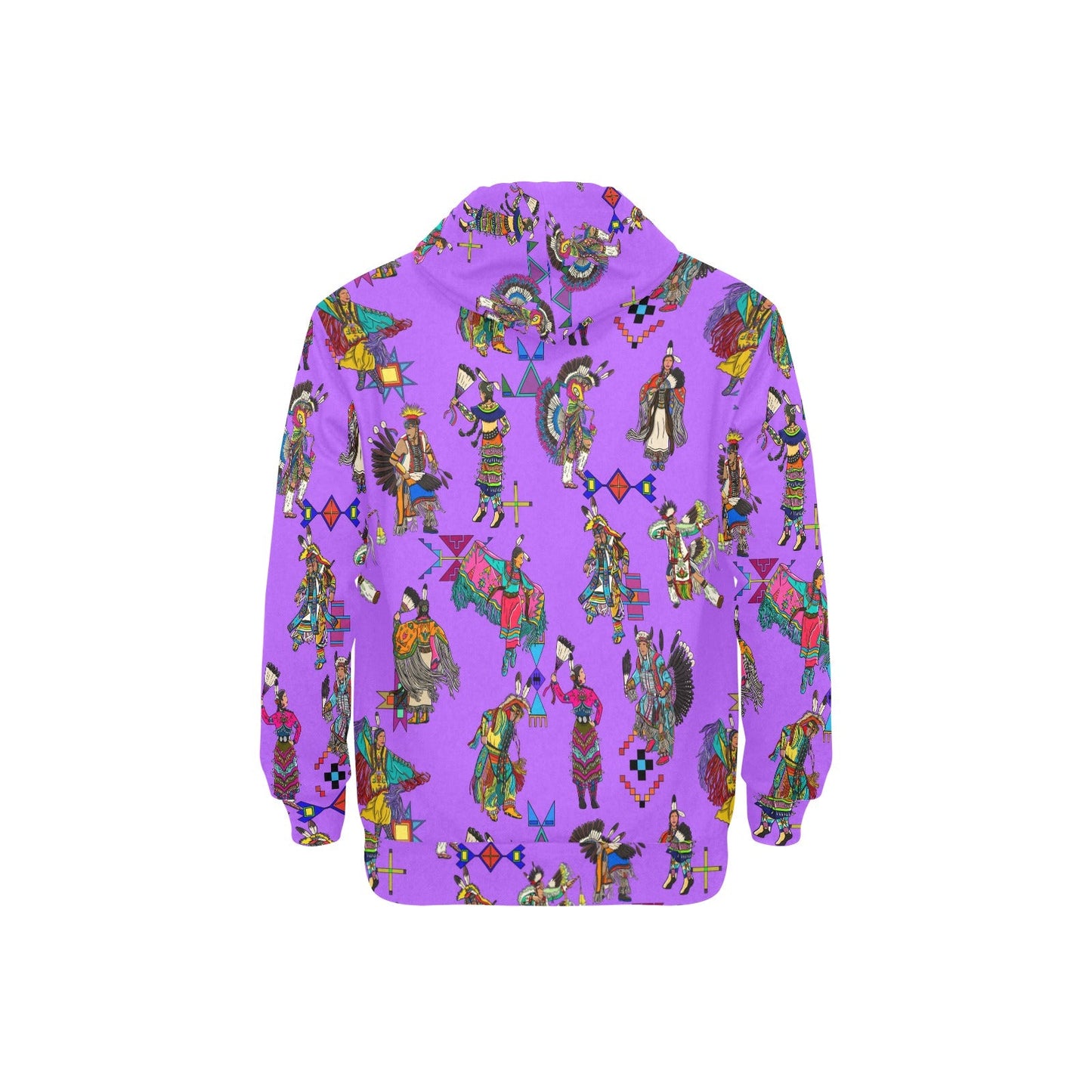 Grand Entry Dancers Purple Men's Long Sleeve Fleece Hoodie