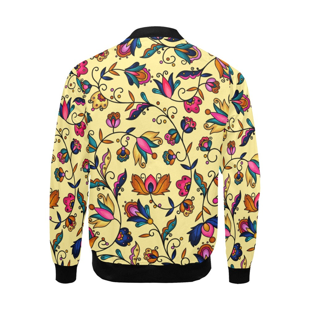 Copper Prairie Petals Yellow Bomber Jacket for Men