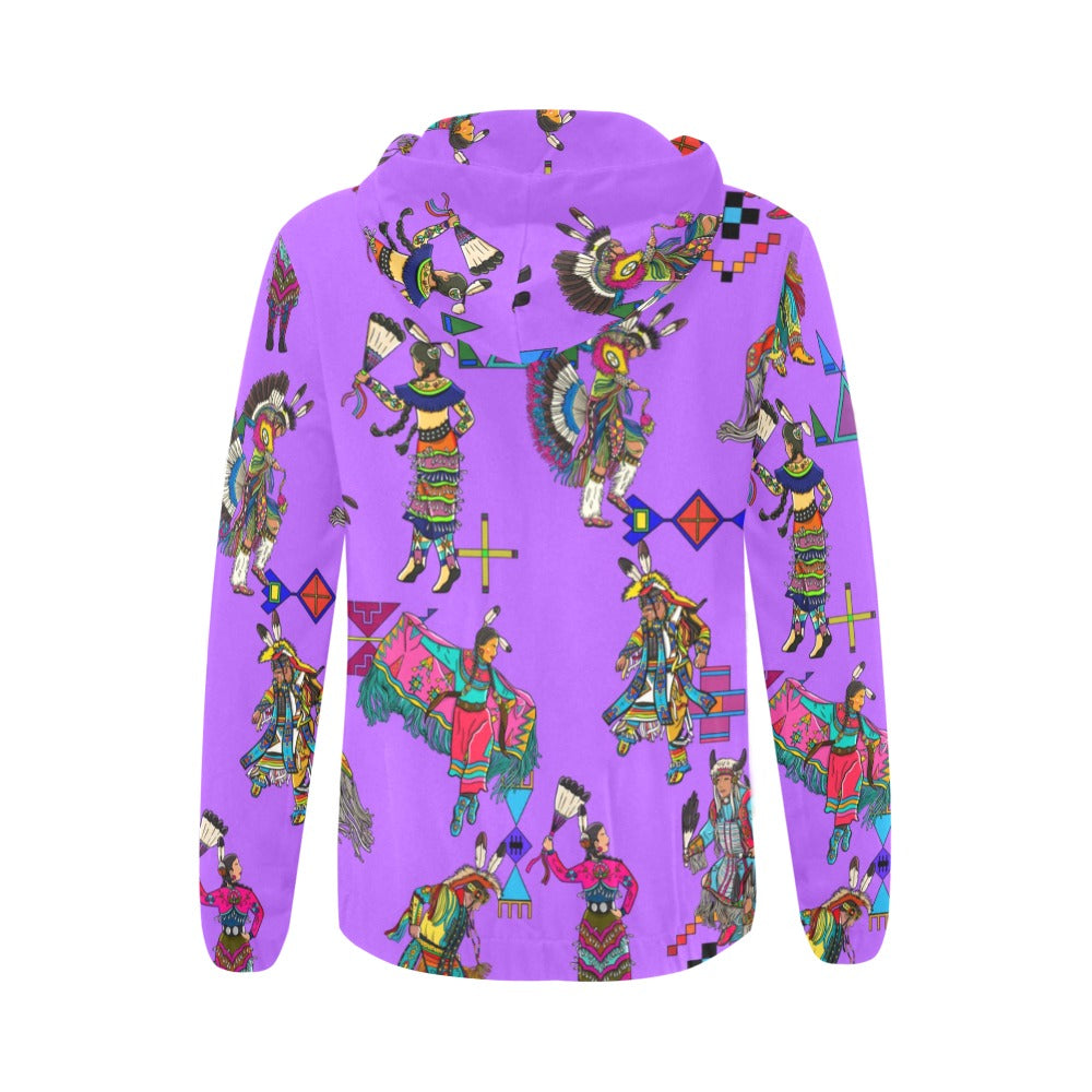 Grand Entry Dancers Purple Full Zip Hoodie for Women