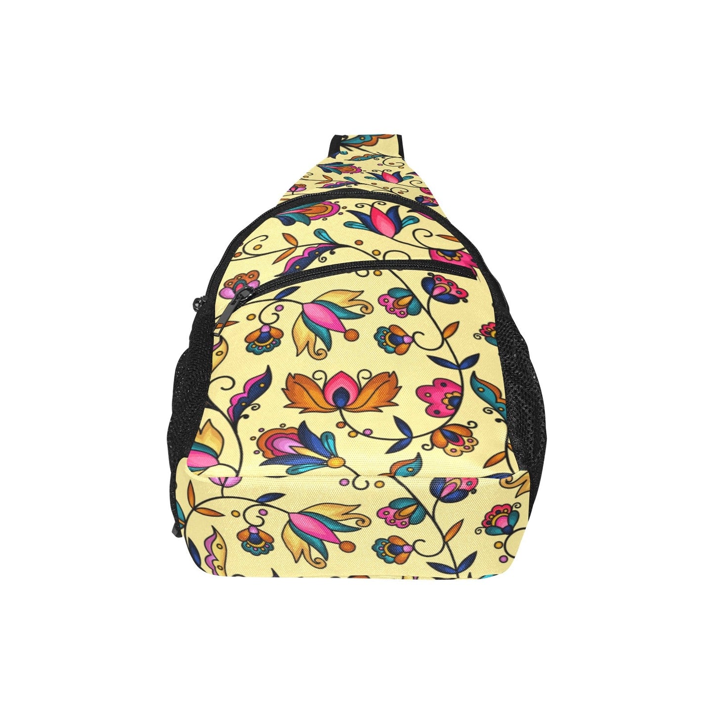 Copper Prairie Petals Yellow Chest Bag