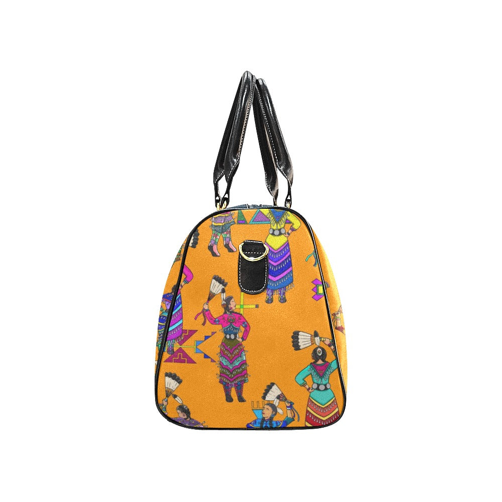 Women's Jingle Dancers Orange Large Travel Bag