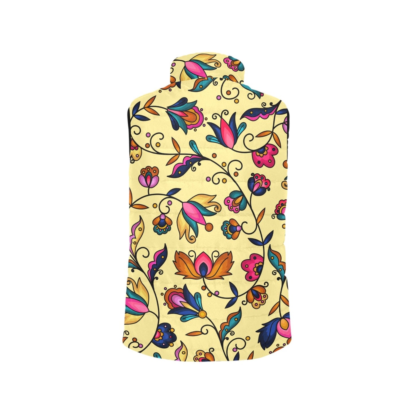 Copper Prairie Petals Yellow Women's Padded Vest Jacket