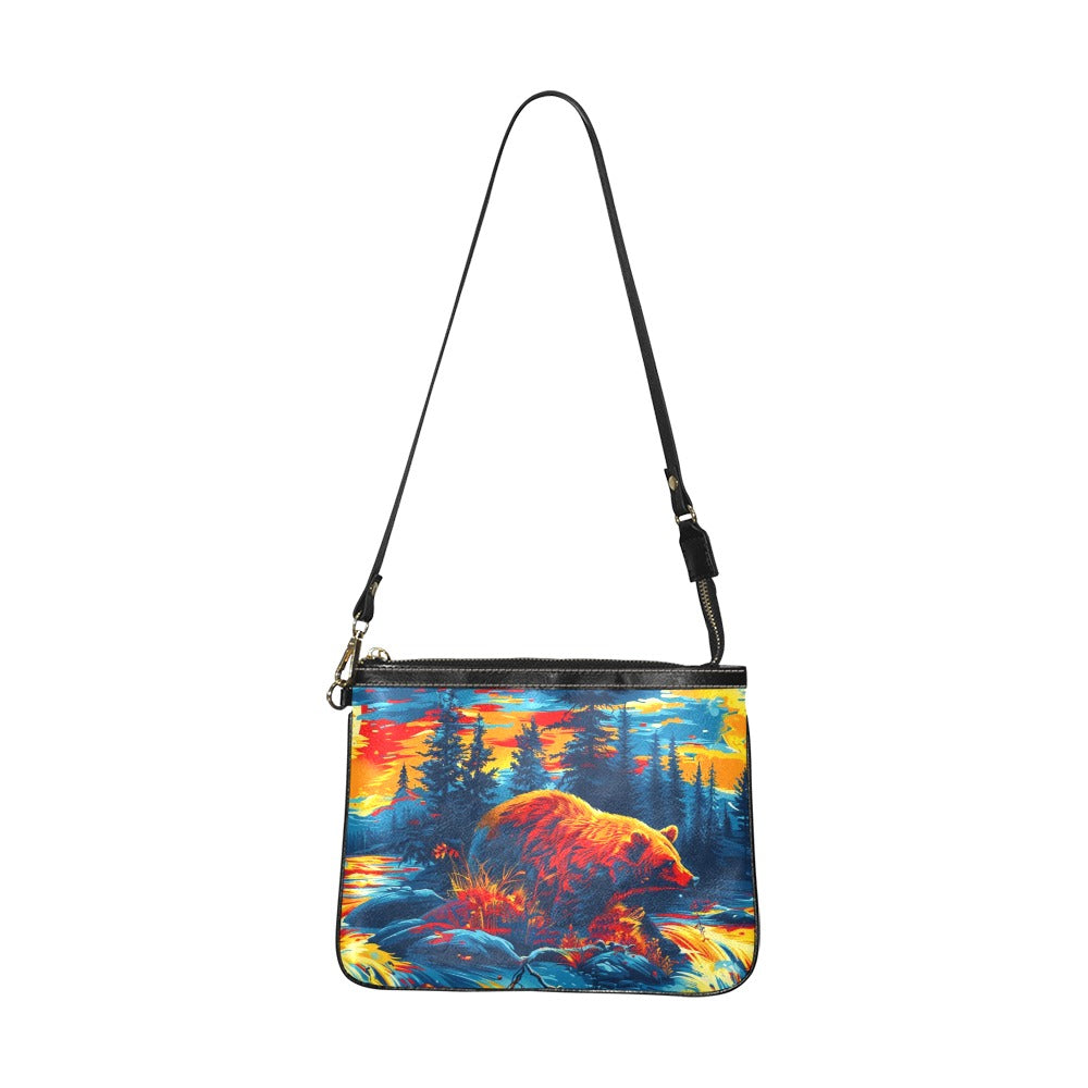 Fishing Bear Small Shoulder Bag