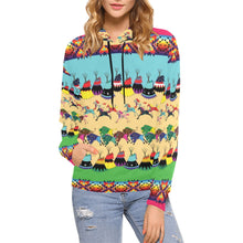 Load image into Gallery viewer, Horses and Buffalo Ledger Pink Hoodie for Women

