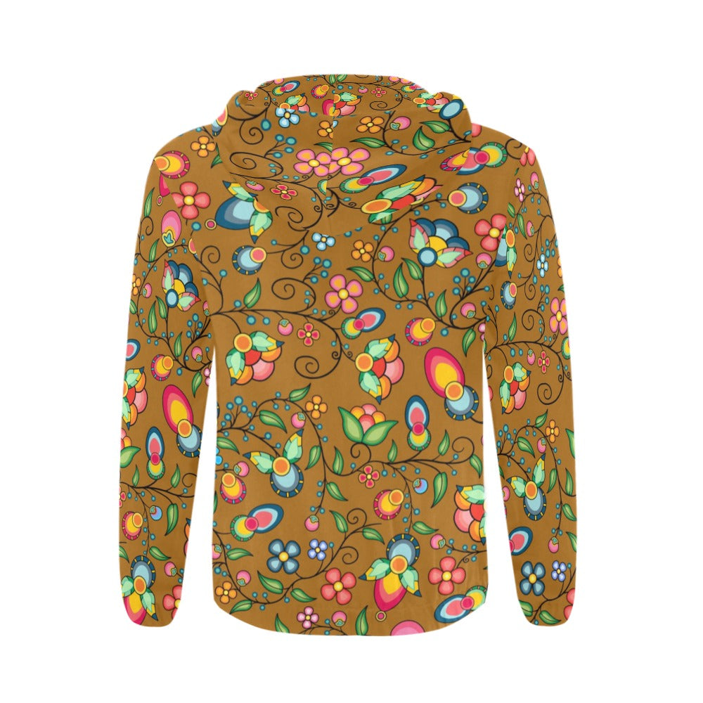 Floral Bounty Fall Leaves Zip Hoodie