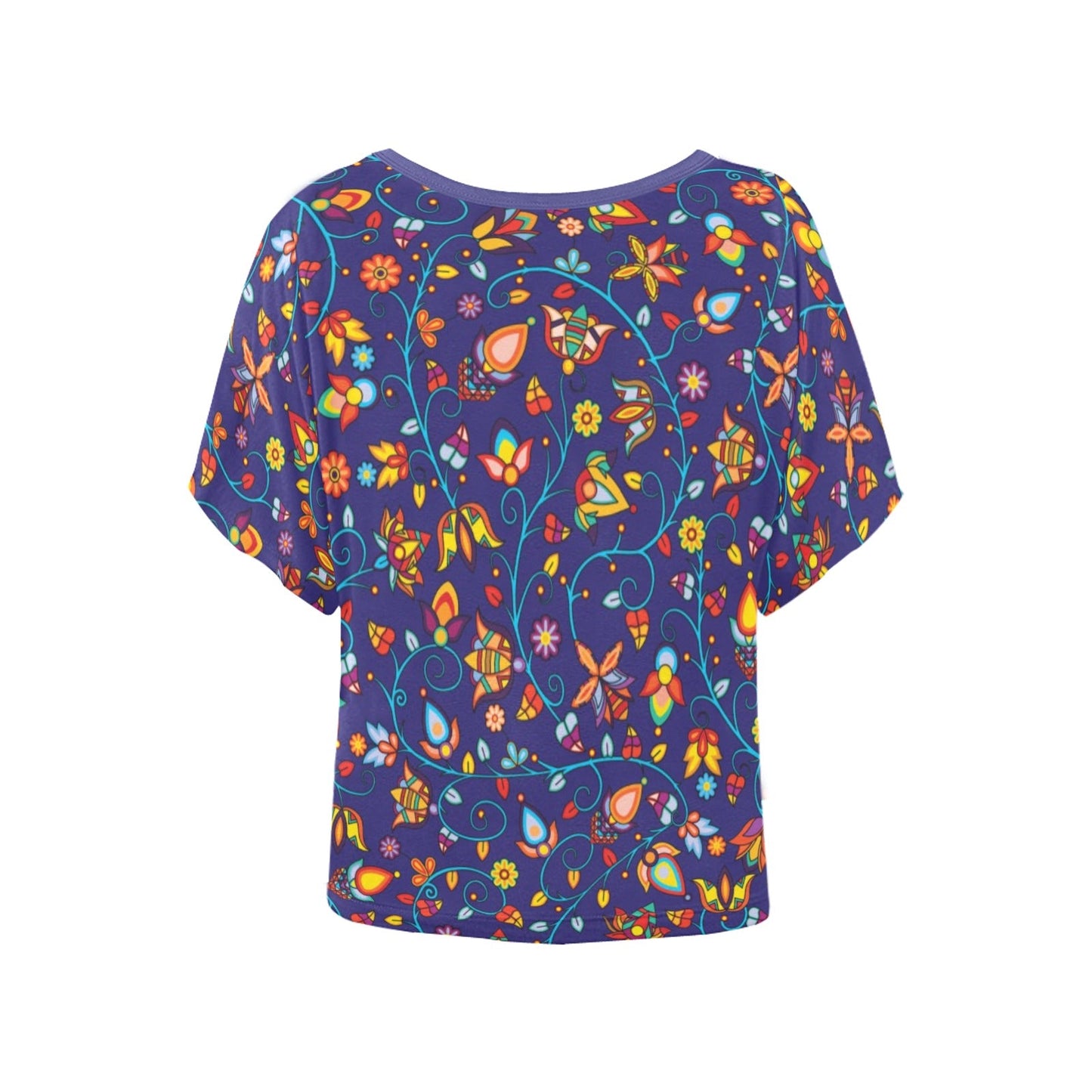 Thorny Path Blue Women's Batwing-Sleeved Blouse T shirt