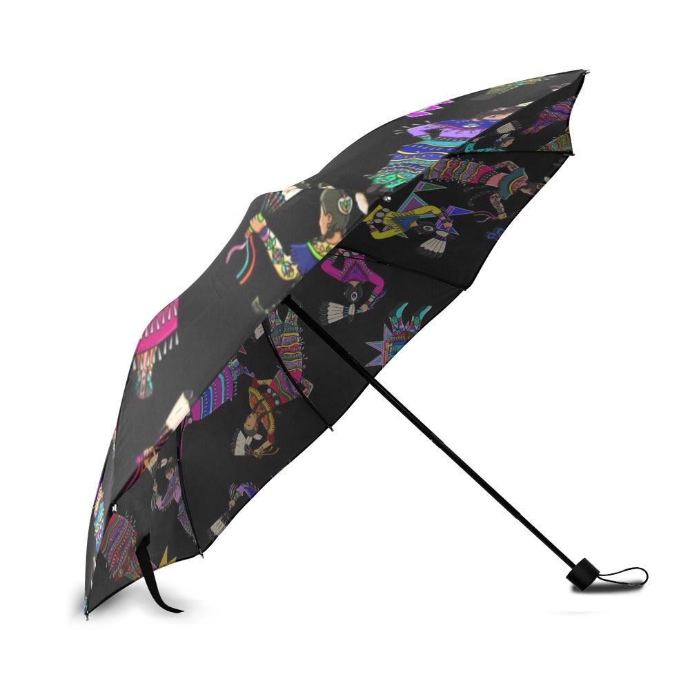 Women's Jingle Dancers Black Foldable Umbrella