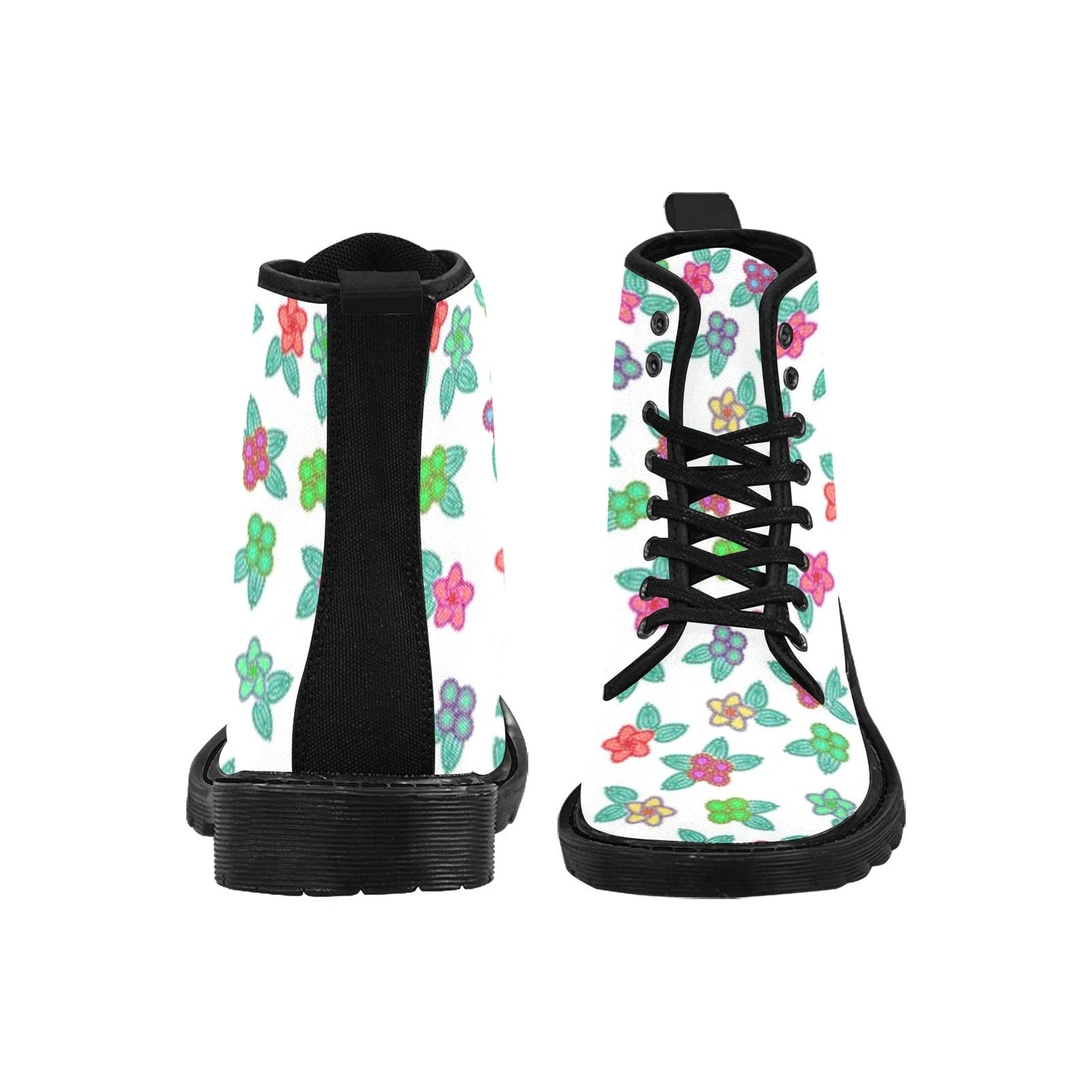 Berry Flowers White Boots for Men