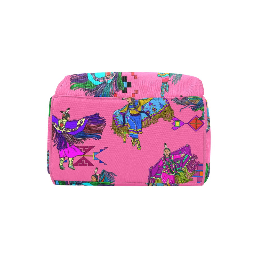 Women's Fancy Dancers Pink Multi-Function Diaper Backpack