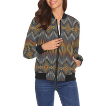 Load image into Gallery viewer, Fire Feather Grey Bomber Jacket for Women
