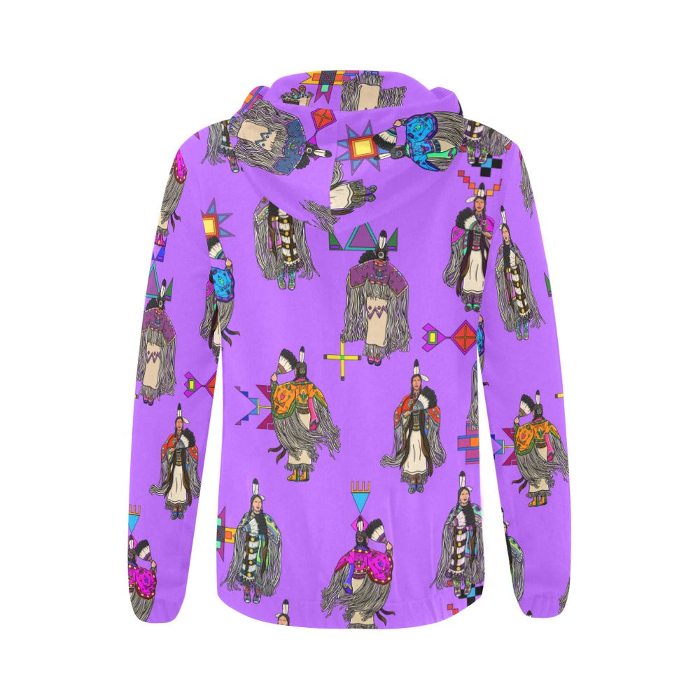 Women's Tradish Dancers Purple Full Zip Hoodie for Women