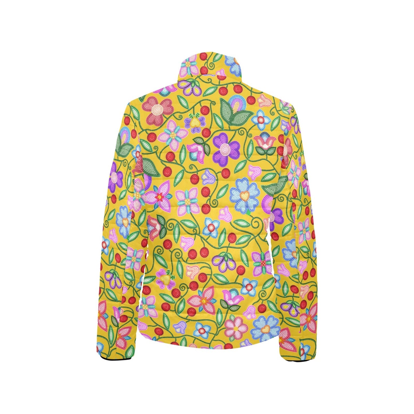 Petal Harmony Ochre Stand Collar Jacket