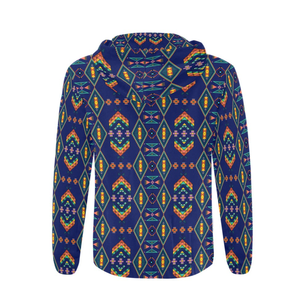 Travois Tipi Blue Men's Zipper Hoodie