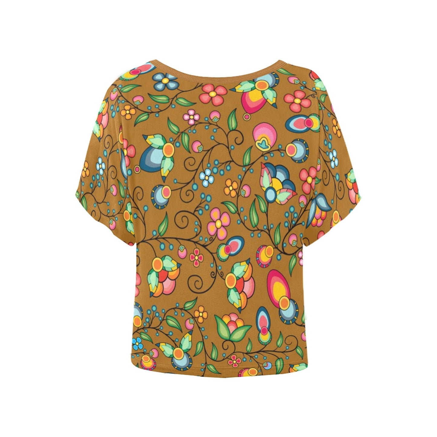 Floral Bounty Fall Leaves Women's Batwing-Sleeved Blouse T shirt