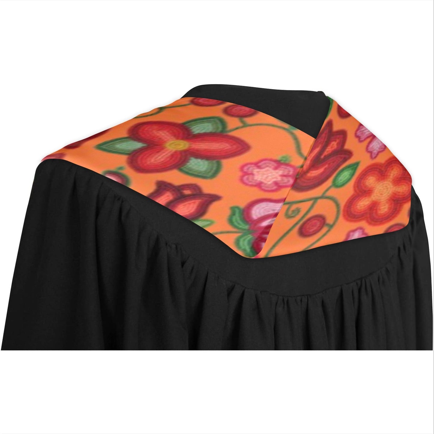Rose Reverie Orange Graduation Stole