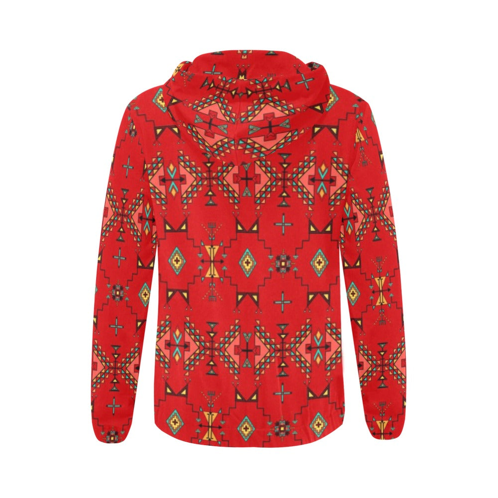 Thunder Flight Red Full Zip Hoodie for Women