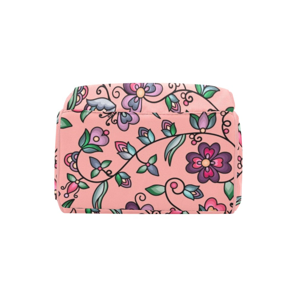 Amber Evening Garland Peach Multi-Function Diaper Backpack/Diaper Bag