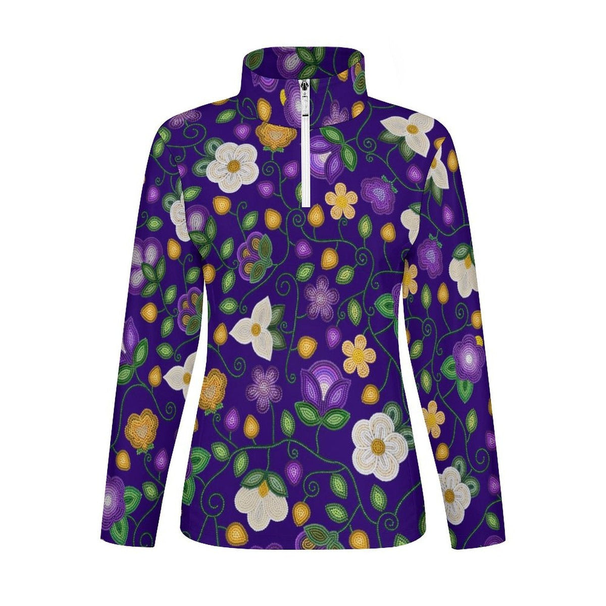 Midnight Moss Bloom Long Sleeve Yoga Shirt