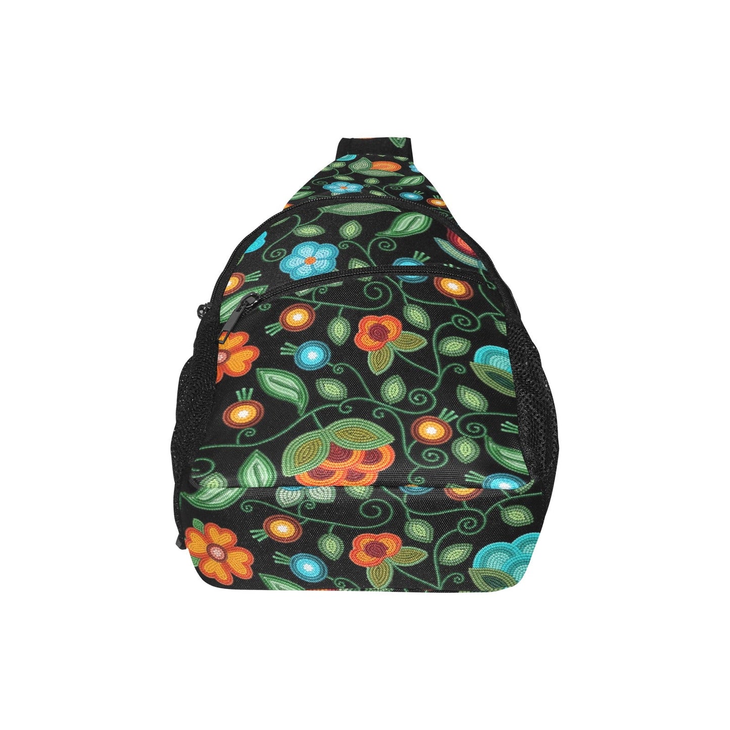 Prairie Fire Petals Black Chest Bag