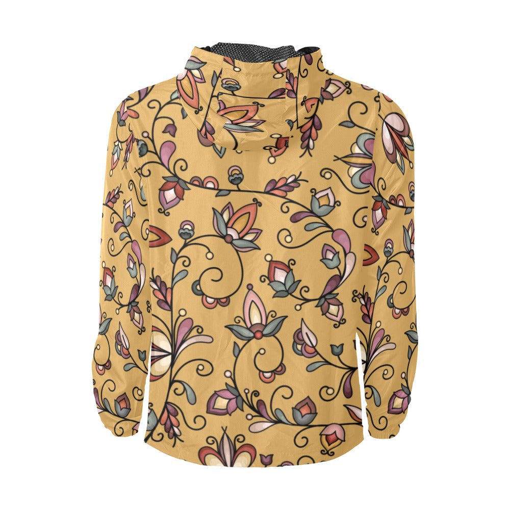 Burnt Sky Petals Gold Men's Windbreaker