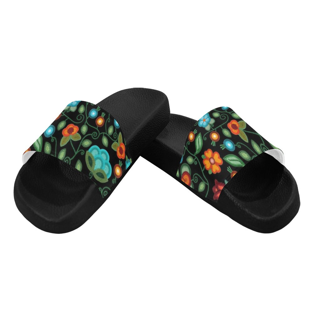 Prairie Fire Petals Black Men's Slide Sandals