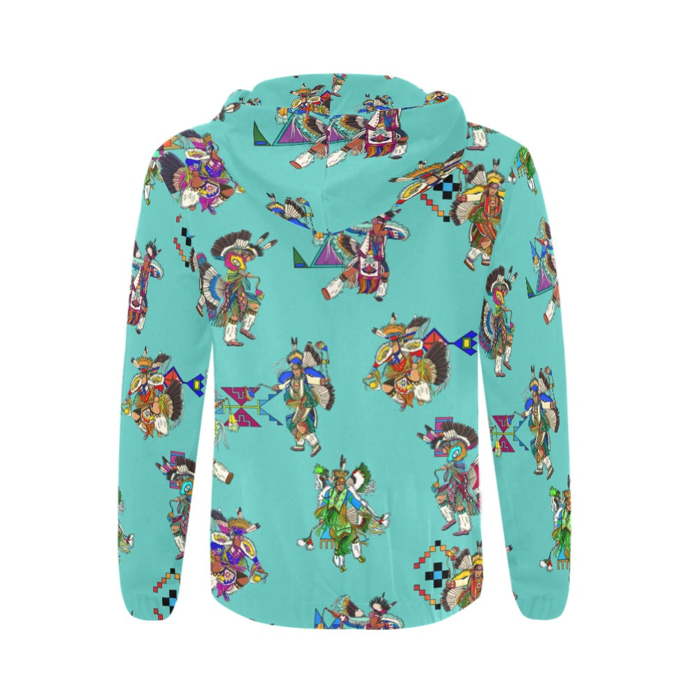 Men's Fancy Dancers Eggshell Blue Men's Zipper Hoodie