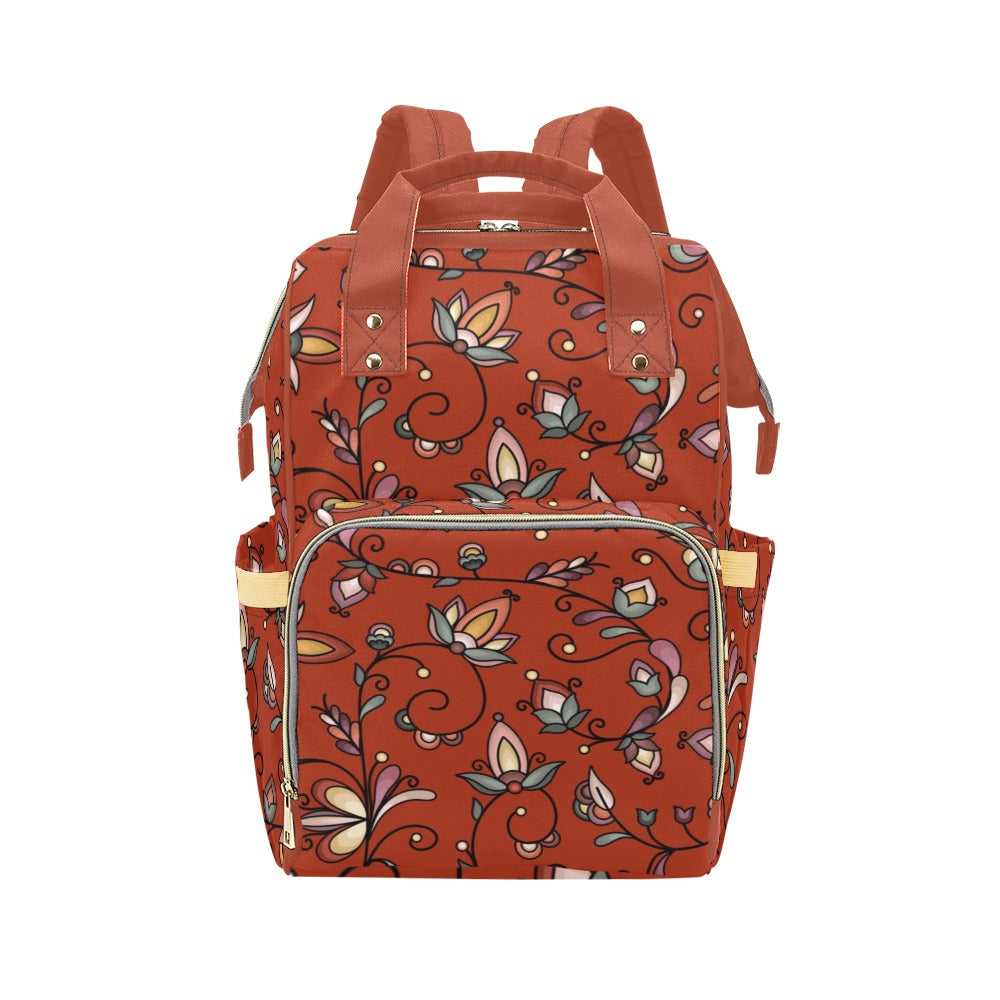 Burnt Sky Petals Red Diaper Bag by 49 Dzine
