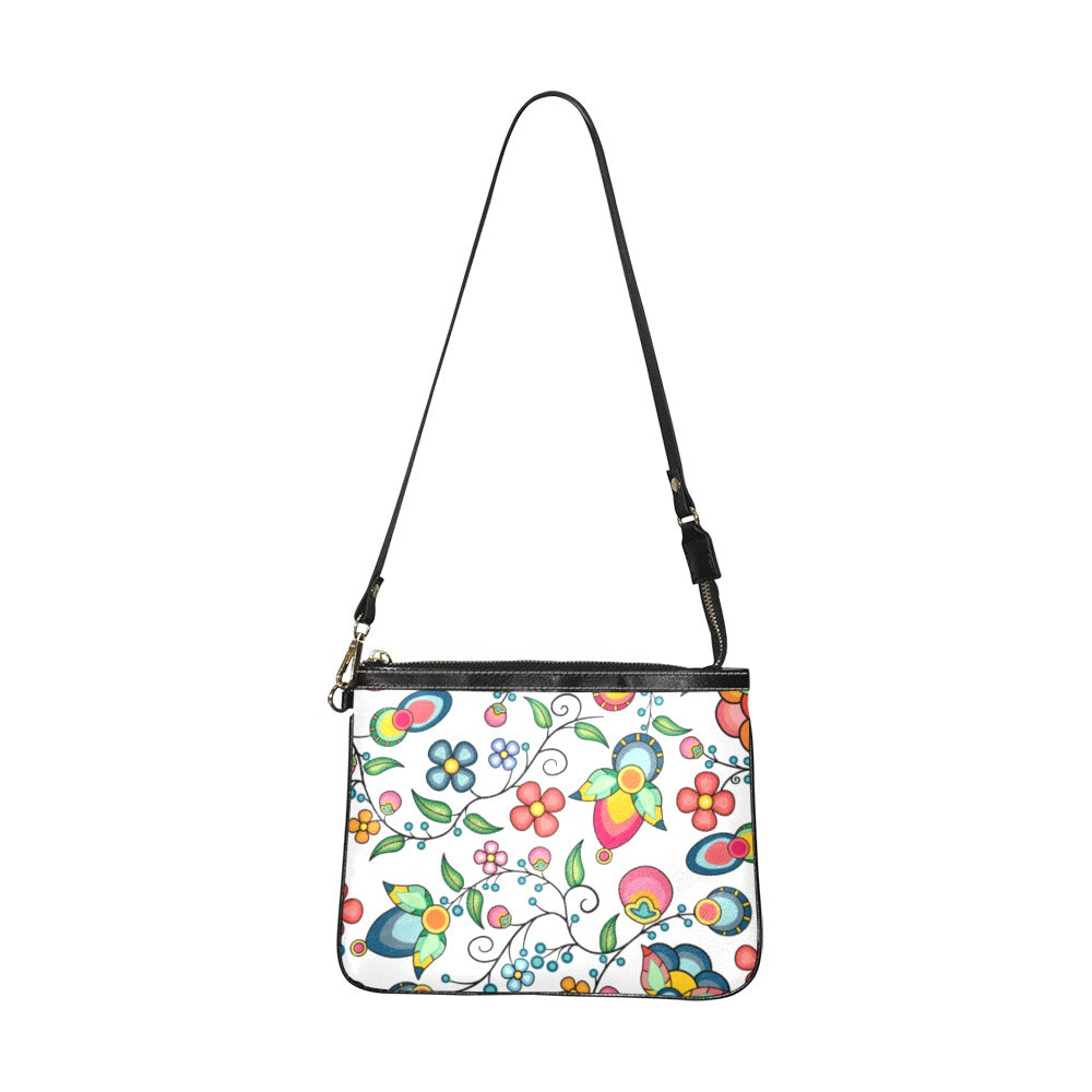 Floral Bounty White Small Shoulder Bag