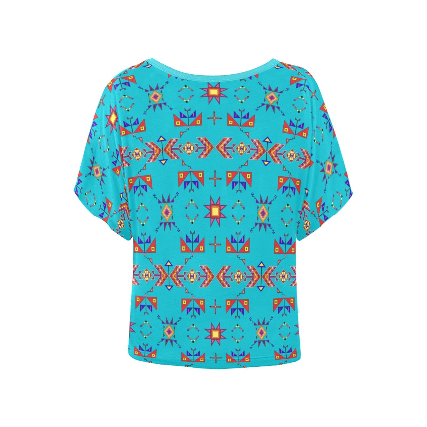 Scattered Generations Turquoise Women's Batwing-Sleeved Blouse T shirt