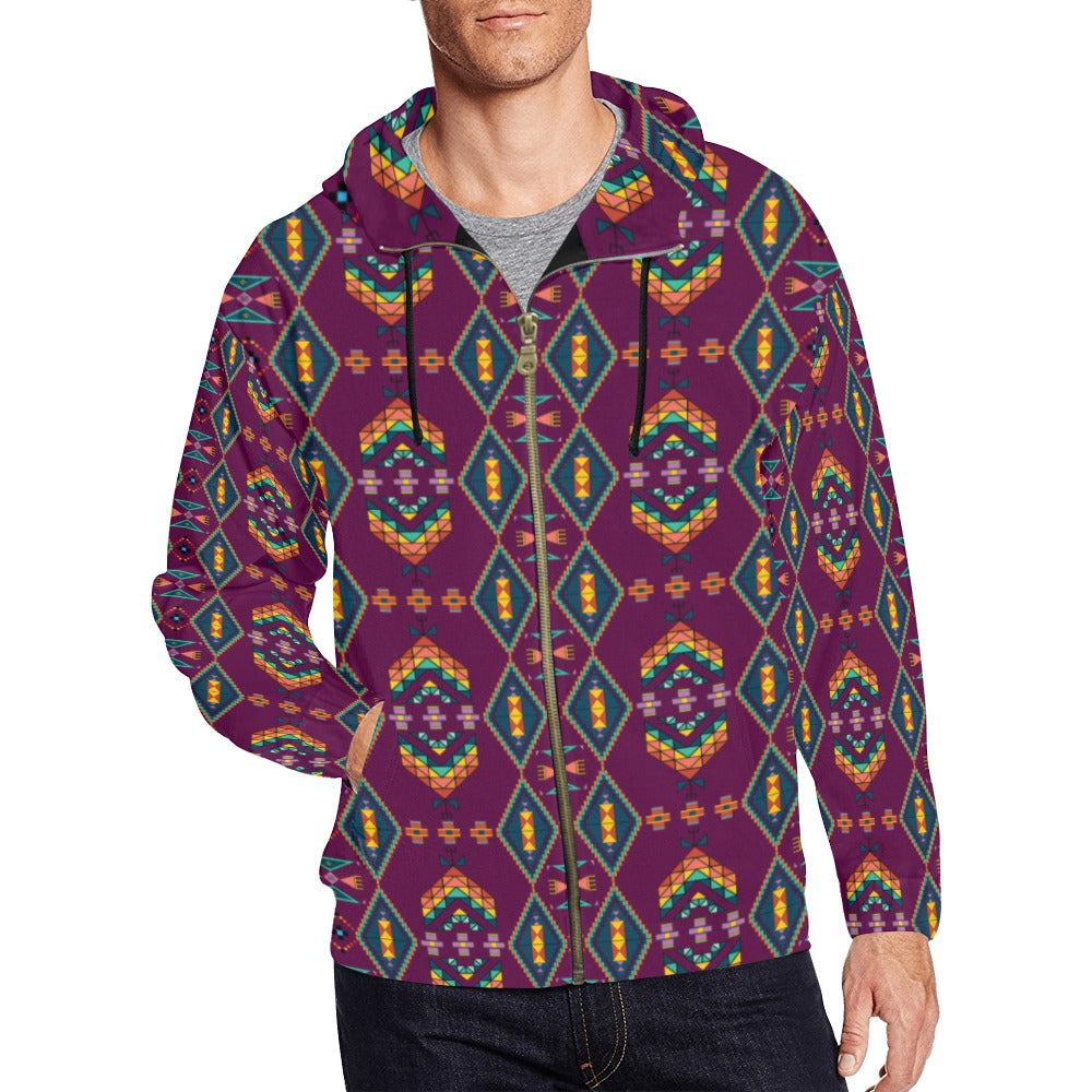 Travois Tipi Men's Zipper Hoodie