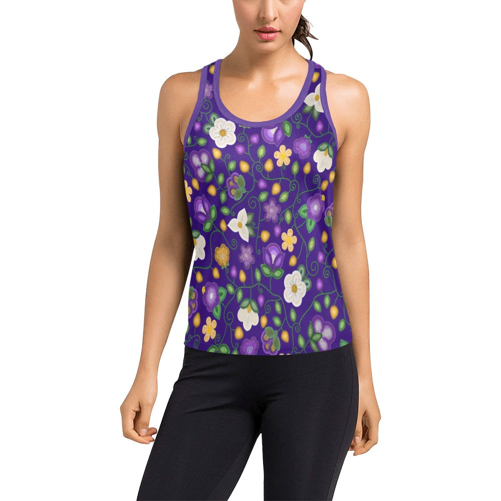 Midnight Moss Bloom Racerback Tank Top
