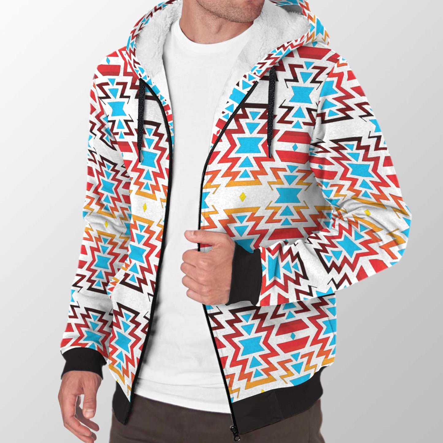 Fire Colors Sherpa Hoodie