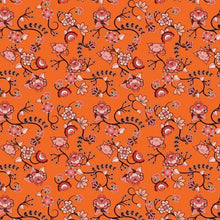 Load image into Gallery viewer, Floral Amour Orange - Colour Cotton Poplin Fabric By the Yard Fabric NBprintex 
