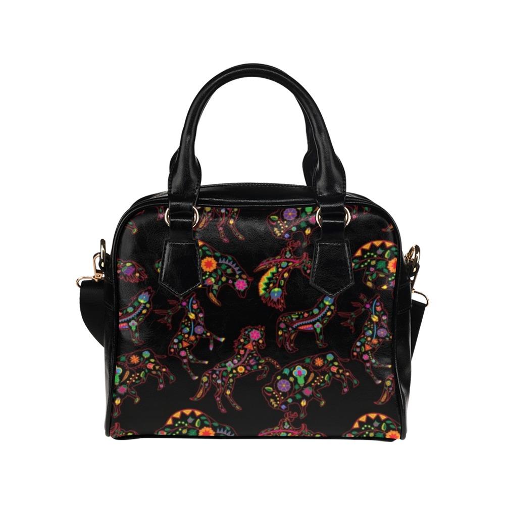 Neon Floral Animals Shoulder Handbag
