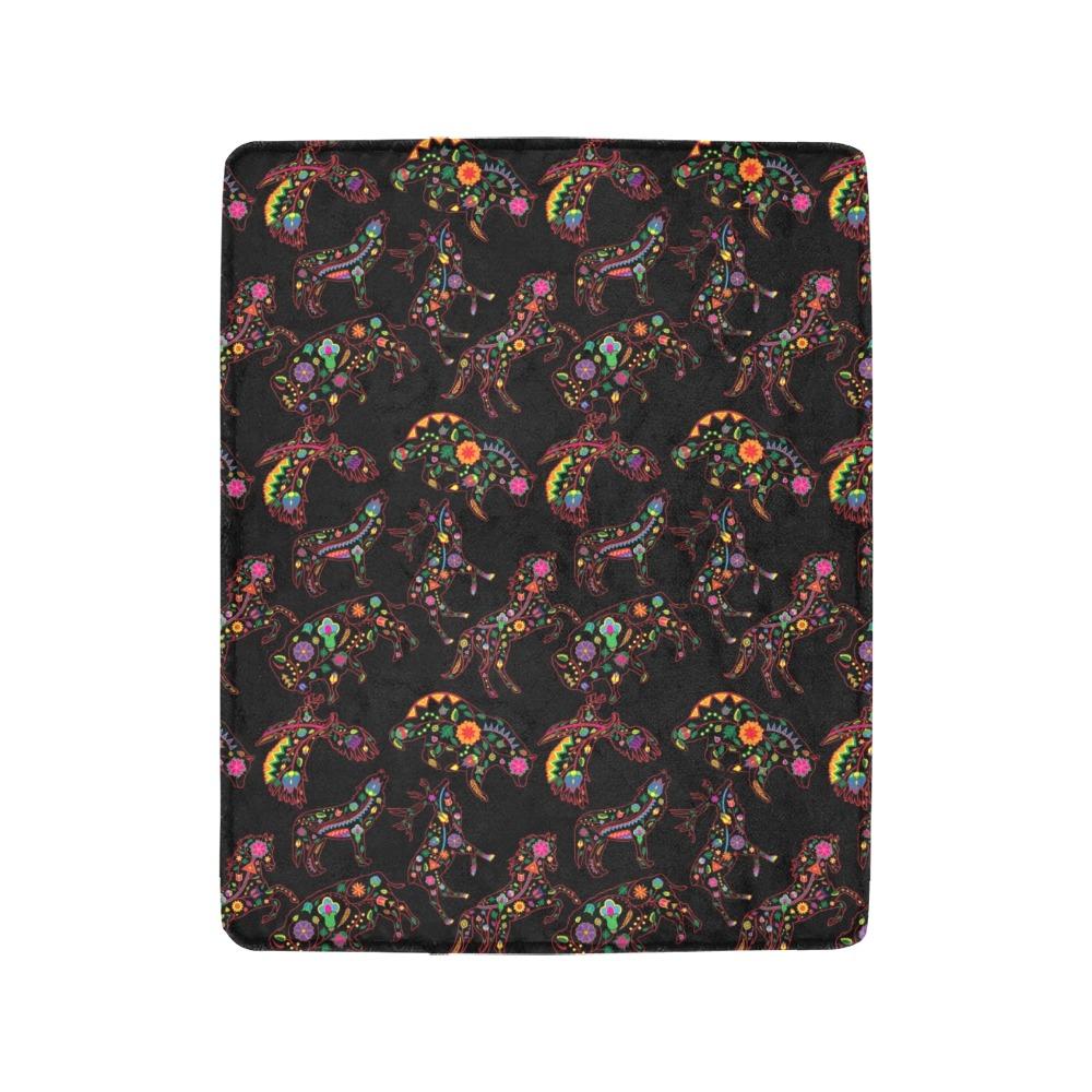 Neon Floral Ultra-Soft Micro Fleece Blanket 40"x50"