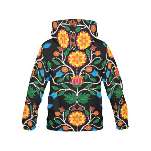 Floral Beadwork Four Clans All Over Print Hoodie for Women (USA Size) (Model H13) All Over Print Hoodie for Women (H13) e-joyer