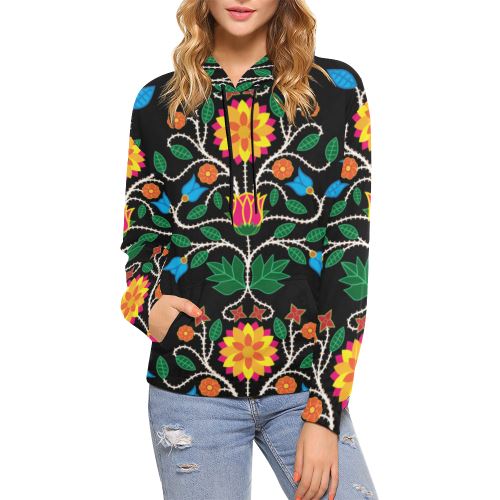 Floral Beadwork Four Clans Winter Hooded Blanket