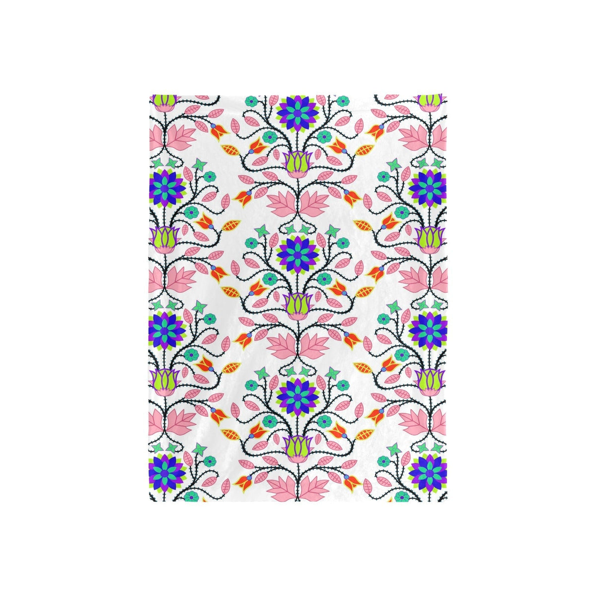 Floral Beadwork Four Clans White Large Baby Blanket by 49 Dzine (image 3)