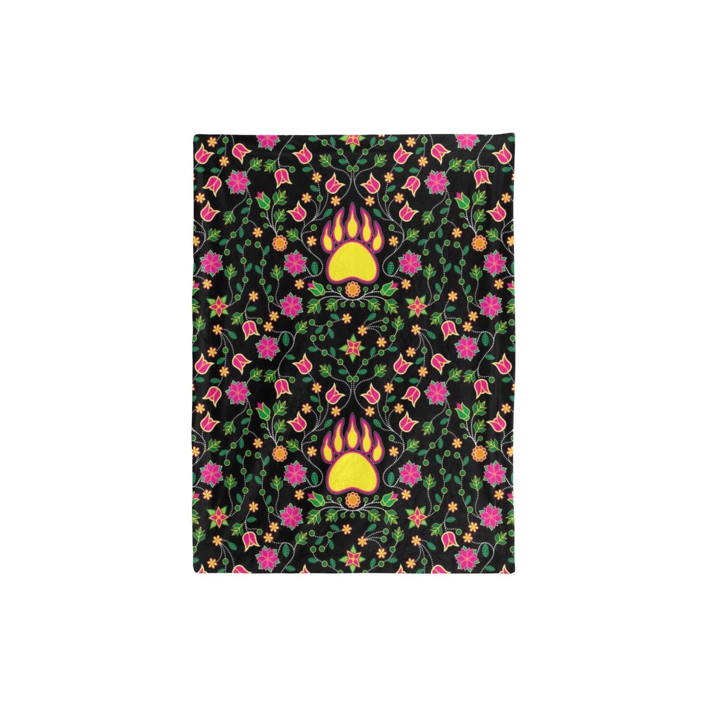Floral Bearpaw Pink and Yellow Baby Blanket 30"x40" Baby Blanket 30"x40" e-joyer