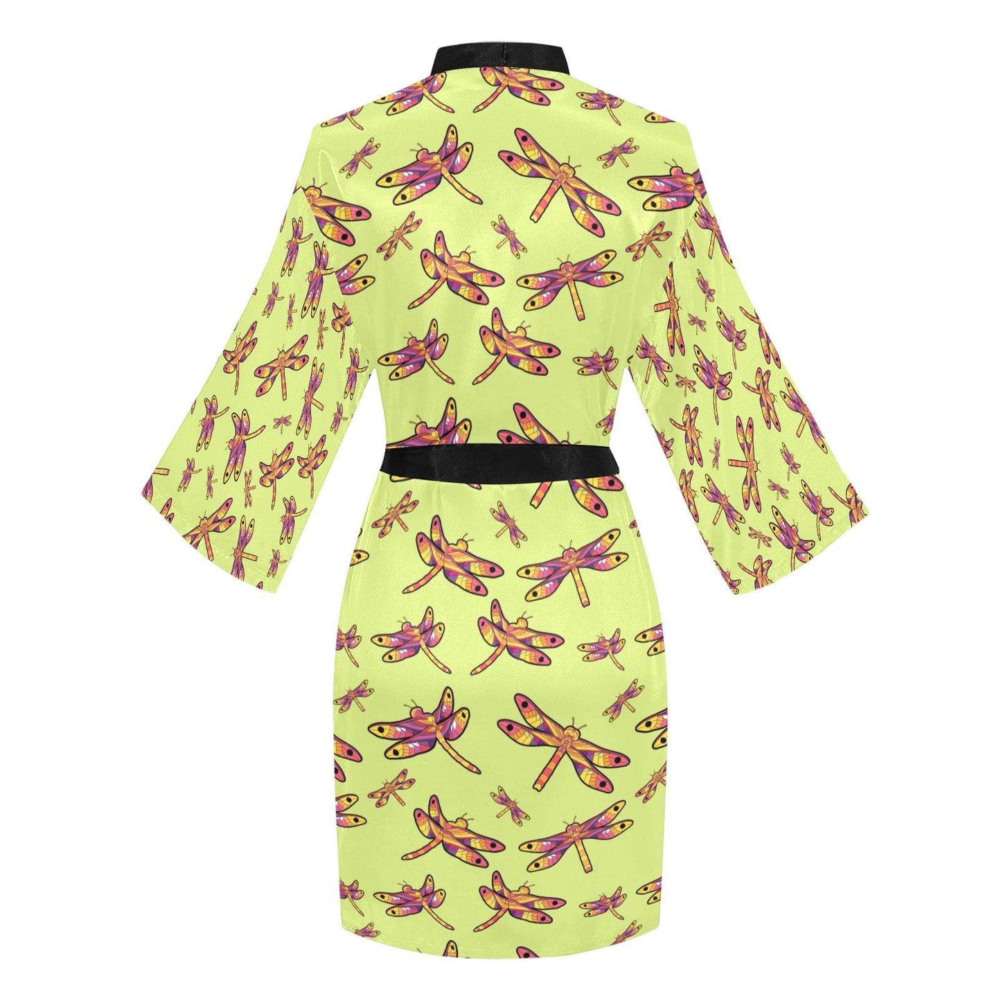 Gathering Lime Long Sleeve Kimono Robe Long Sleeve Kimono Robe e-joyer