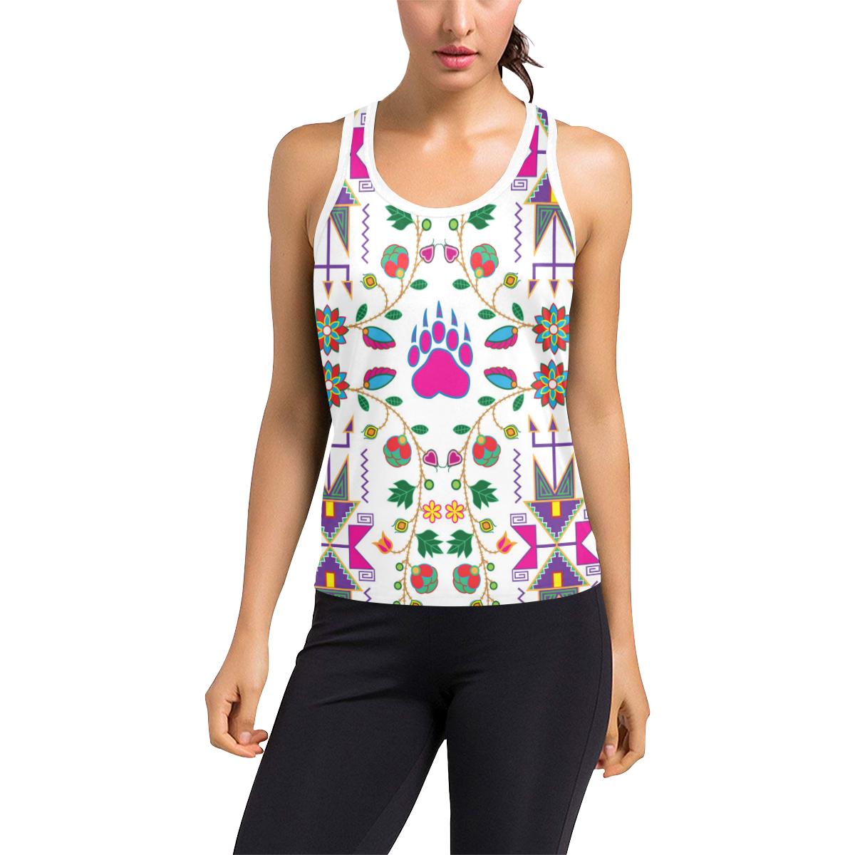 Geometric Floral Fall Racerback Tank Top
