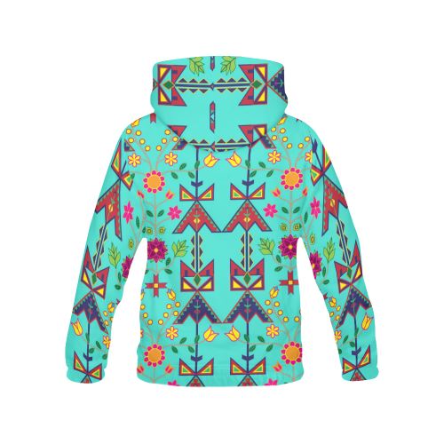Geometric Floral Spring-Sky All Over Print Hoodie for Men (USA Size) (Model H13) All Over Print Hoodie for Men (H13) e-joyer