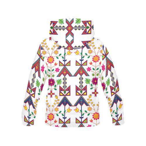 Geometric Floral Spring-White All Over Print Hoodie for Men (USA Size) (Model H13) All Over Print Hoodie for Men (H13) e-joyer