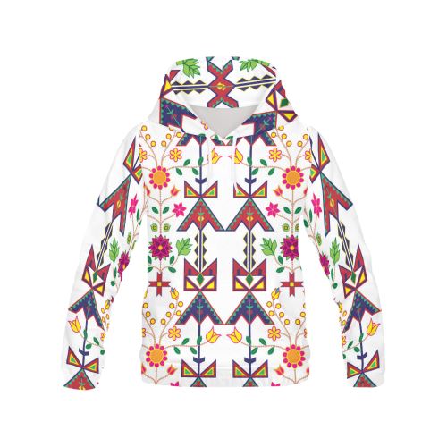 Geometric Floral Spring-White All Over Print Hoodie for Men (USA Size) (Model H13) All Over Print Hoodie for Men (H13) e-joyer