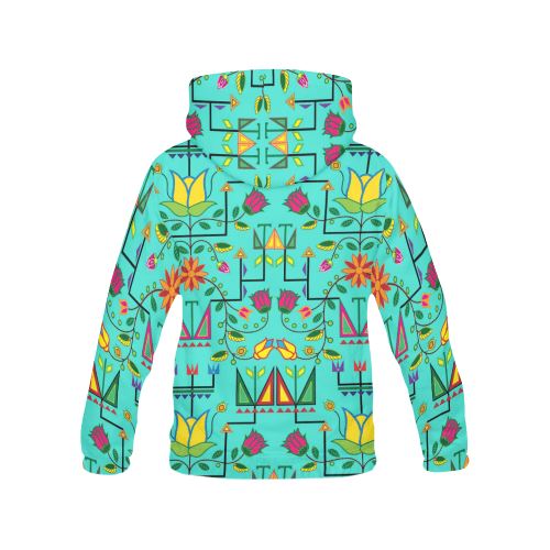 Geometric Floral Summer-Sky All Over Print Hoodie for Men (USA Size) (Model H13) All Over Print Hoodie for Men (H13) e-joyer