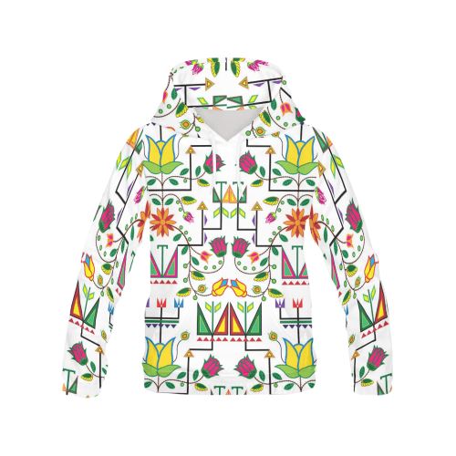 Geometric Floral Summer-White All Over Print Hoodie for Men (USA Size) (Model H13) All Over Print Hoodie for Men (H13) e-joyer