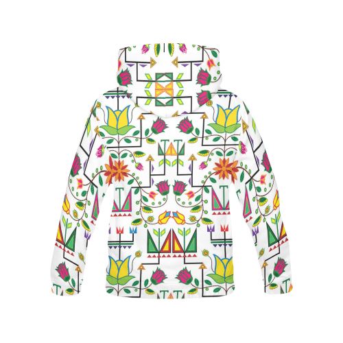 Geometric Floral Summer-White All Over Print Hoodie for Men (USA Size) (Model H13) All Over Print Hoodie for Men (H13) e-joyer