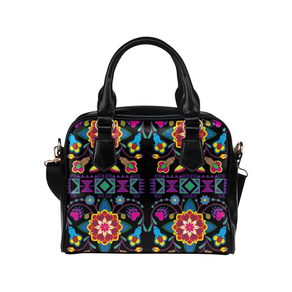 Geometric Floral Winter Shoulder Handbag