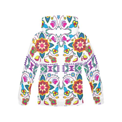 Geometric Floral Winter-White All Over Print Hoodie for Men (USA Size) (Model H13) All Over Print Hoodie for Men (H13) e-joyer